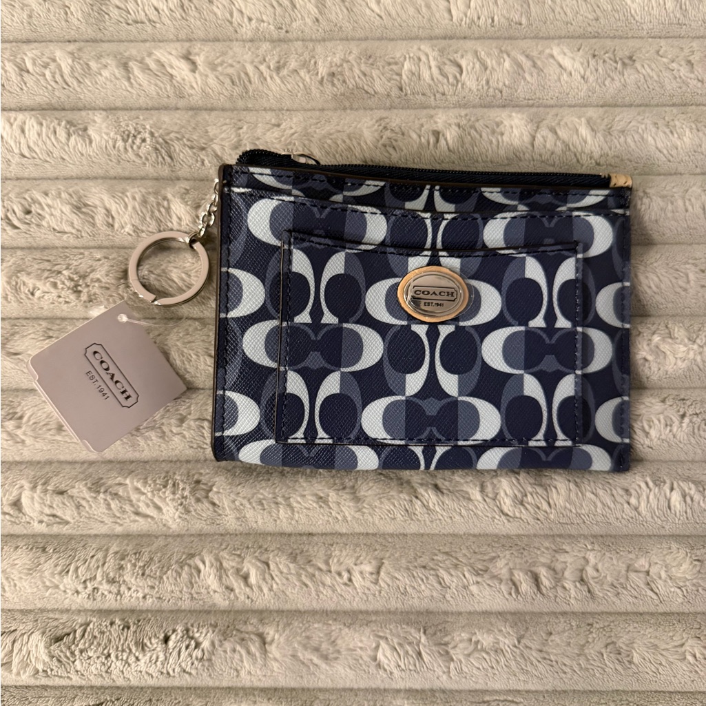 Coach Navy And Light Gray Wristlet